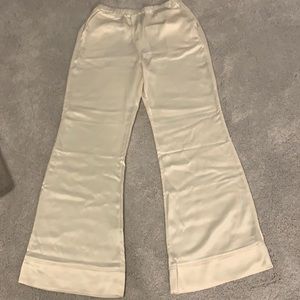 Something Navy size Medium Ivory Silky Trousers